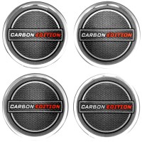 Chrome CARBON EDITION 3d domed car wheel center cap emblems stickers decals, Chrome carbon 