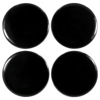 Juodos spalvos 3D iškilūs polimeriniai lipdukai ratlankių dangteliams, juodi