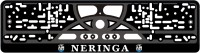 License plate frame Neringa silkscreen inscription in white with polymer stickers