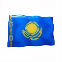 75 x 50 mm Embossed polymer sticker Flag of Kazakhstan