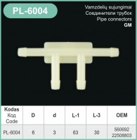 6 mm Pipe connector plastic, hose fittings