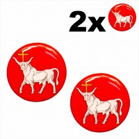2 pcs. Ø30 mm Number Plate Stickers Gel Domed Decals Badges Kaunas coat of arms