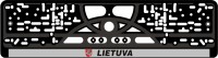 License plate frame LITHUANIA silkscreen inscription in silver color