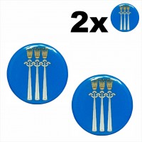 2 pcs. Ø30 mm Number Plate Stickers Gel Domed Decals Badges Druskininkai coat of arms