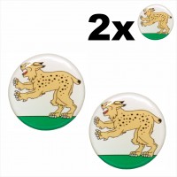 2 pcs. Ø30 mm Number Plate Stickers Gel Domed Decals Badges Raseiniai coat of arms