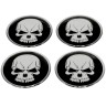 Skull Silver 3d domed car wheel center cap emblems stickers decals, Silver