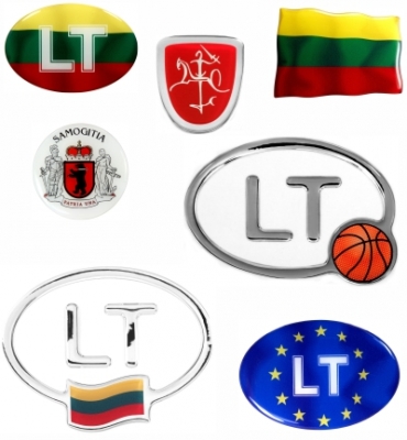 LT, Lietuva ir miestai iškilūs polimeriniai lipdukai