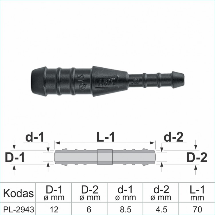 I formos 12 mm 6 mm vamzdelių sujungimai plastmasiniai