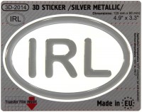 125 x 83 mm IRL Ireland Iškilus polimerinis lipdukas 3D sidabrinis