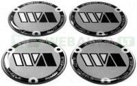 Embossed chrome stickers for rim covers "WA"