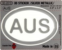 125 x 83 mm AUS Australia Iškilus polimerinis lipdukas 3D sidabrinis
