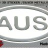 125 x 83 mm AUS Australia Iškilus polimerinis lipdukas 3D sidabrinis
