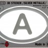 125 x 83 mm A Austria Iškilus polimerinis lipdukas 3D sidabrinis
