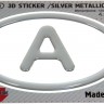 125 x 83 mm A Austria Iškilus polimerinis lipdukas 3D sidabrinis