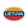 80 x 55 mm Protruding polymer sticker &quot;LT&quot; 3D mirror chrome on the background of the Lithuanian tricolor flag