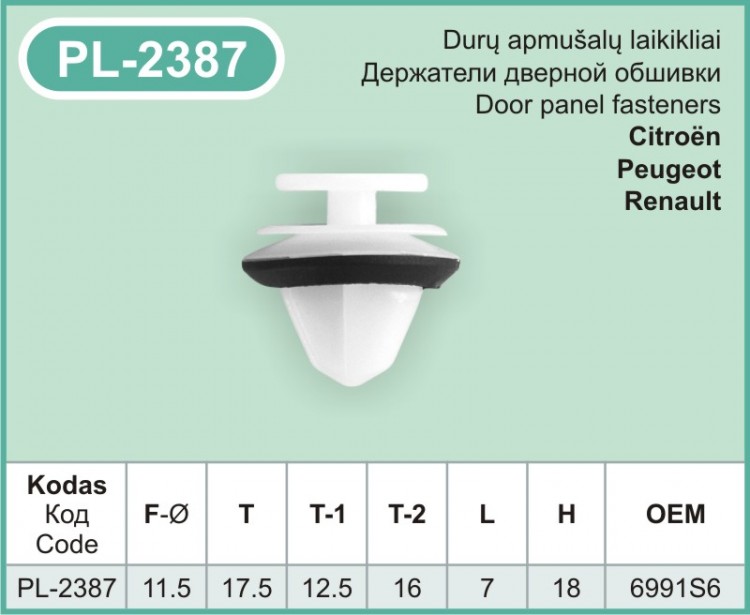 PL-2387 Plastmasiniai laikikliai automobiliams