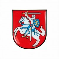 78 x 92 mm Embossed polymer sticker Vytis Lithuanian coat of arms