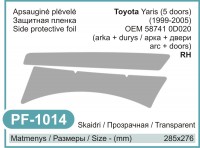 Dešinės pusės apsauginė plėvelė Toyota Yaris Side and Door Protective Film (1999 - 2005, RH, 5 doors)