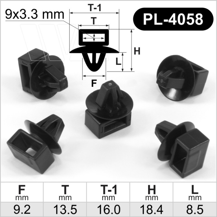 PL-4058 9x3.3mm Universalus įspaudžiamas užtraukiamų dirželių laikiklis automobiliams, laidų laikiklis