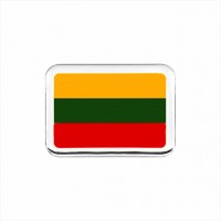 57 x 40 mm Iškilus polimerinis lipdukas Lietuvos vėliava veidrodinis chromas