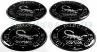 Iškilūs chrominiai lipdukai ratlankių dangteliams "Scorpion"