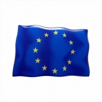 75 x 50 mm Iškilus polimerinis lipdukas ES Europos sąjungos vėliava