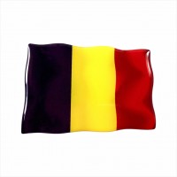 75 x 50 mm Iškilus polimerinis lipdukas Belgijos vėliava