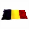 75 x 50 mm Embossed polymer sticker with the Belgian flag