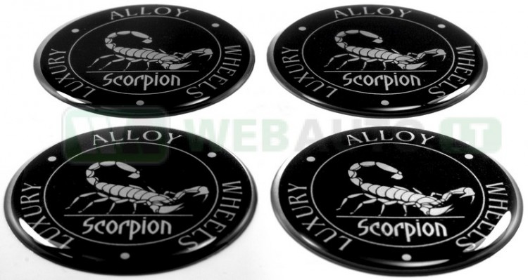 Embossed chrome stickers for wheel covers "Scorpion"
