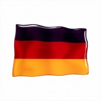 75 x 50 mm Iškilus polimerinis lipdukas Vokietijos vėliava