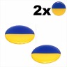 2 vnt. Ø30 mm Numerių lipdukai Iškilūs polimeriniai Ukrainos vėliava