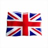 75 x 50 mm Iškilus polimerinis lipdukas Jungtines Karalystės UK vėliava