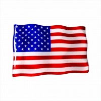 75 x 50 mm Iškilus polimerinis lipdukas JAV Jungtinių Amerikos Valstijų vėliava