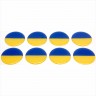 8 vnt. Ø40 mm 3D Iškilūs lipdukai polimeriniai Ukrainos vėliavėlės apvalios