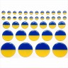 Rinkinys Ø10,20,30,40 mm 3D Iškilių lipdukų polimerinių Ukrainos vėliavėlių apvalių