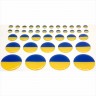 Rinkinys Ø10,20,30,40 mm 3D Iškilių lipdukų polimerinių Ukrainos vėliavėlių apvalių