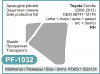 Dešinės pusės apsauginė plėvelė Toyota Corolla Side Protective Film (2006 - 2013, RH)