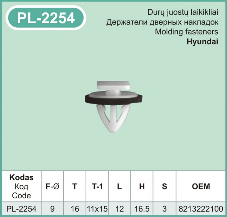 PL-2254 Plastmasiniai laikikliai automobiliams