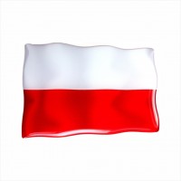 75 x 50 mm Iškilus polimerinis lipdukas Lenkijos vėliava