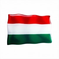 75 x 50 mm Iškilus polimerinis lipdukas Vengrijos vėliava
