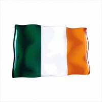 75 x 50 mm Embossed polymer sticker with Irish flag