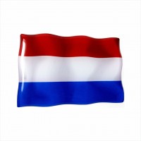 75 x 50 mm Iškilus polimerinis lipdukas Olandijos vėliava