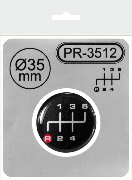 Ø35 mm Iškilus pavarų svirties rankenėlės lipdukas / PR-3512