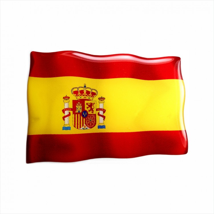 75 x 50 mm Iškilus polimerinis lipdukas Ispanijos vėliava