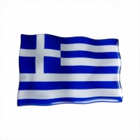 75 x 50 mm Iškilus polimerinis lipdukas Graikijos vėliava