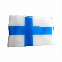 75 x 50 mm Iškilus polimerinis lipdukas Suomijos vėliava