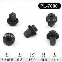 PL-7000 Plastmasinis laikiklis sraigtinis įdėklas, įvorė numerio laikikliai automobiliams tinka 0009983685
