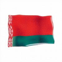 75 x 50 mm Iškilus polimerinis lipdukas Baltarusijos vėliava