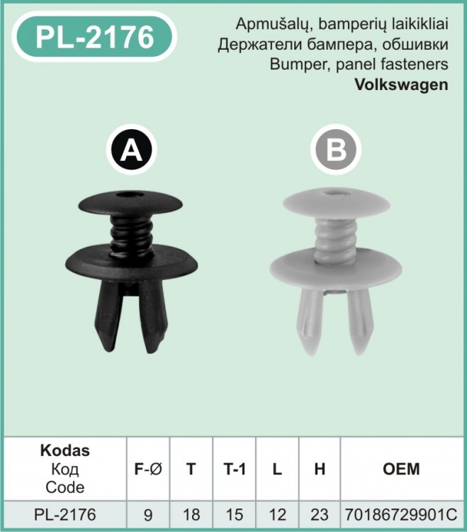 PL-2176B Plastmasiniai laikikliai automobiliams