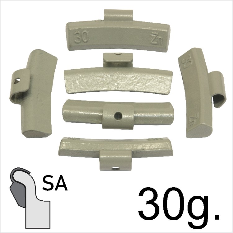 Premium Coated Zinc Balancing Wheel Weights 30g Clip-On Alloy Wheels